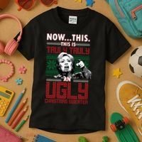 Hillary Now This Is Truly An Ugly Christmas Sweater Kids T-Shirt thumb 3