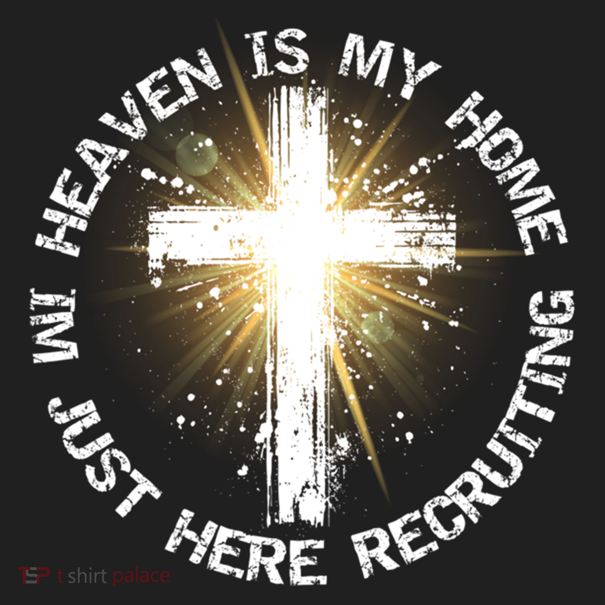 Heaven Is My Home Im Just Here Recruiting Funny Christian Great Gift Golf Towel