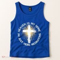 Heaven Is My Home Im Just Here Recruiting Funny Christian Great Gift Tank Top thumb 2