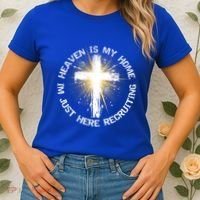 Heaven Is My Home Im Just Here Recruiting Funny Christian Great Gift Women's T-Shirt thumb 2