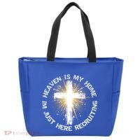Heaven Is My Home Im Just Here Recruiting Funny Christian Great Gift Tote Bag thumb 0