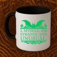 Halloween I Myself Am Strange And Unusual Bat Pumpkins Coffee Mug thumb 2