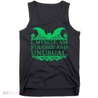 Halloween I Myself Am Strange And Unusual Bat Pumpkins Tank Top thumb 0