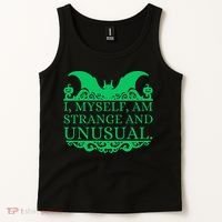 Halloween I Myself Am Strange And Unusual Bat Pumpkins Tank Top thumb 2