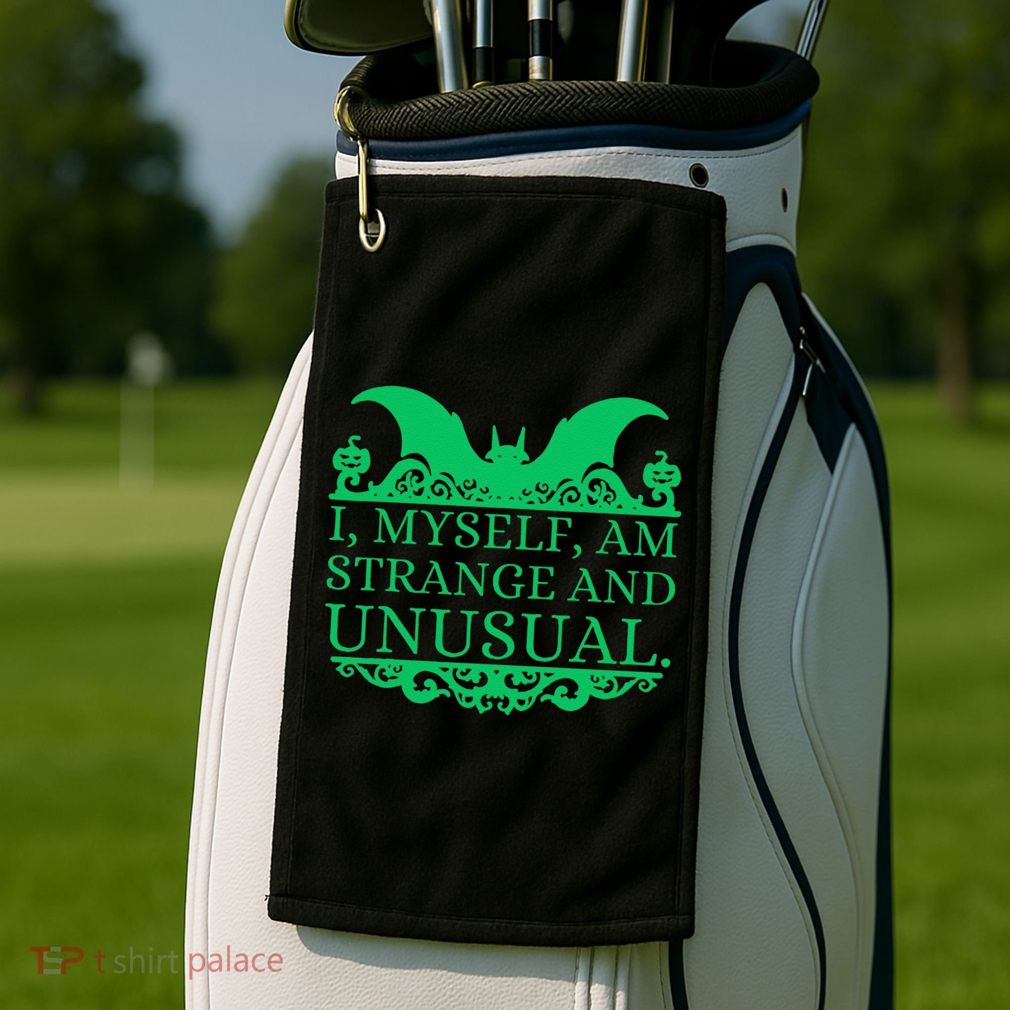 Halloween I Myself Am Strange And Unusual Bat Pumpkins Golf Towel