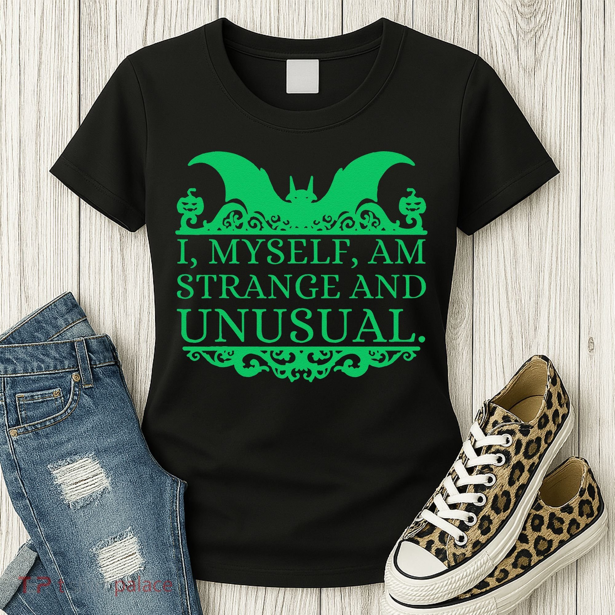 Halloween I Myself Am Strange And Unusual Bat Pumpkins Women's T-Shirt