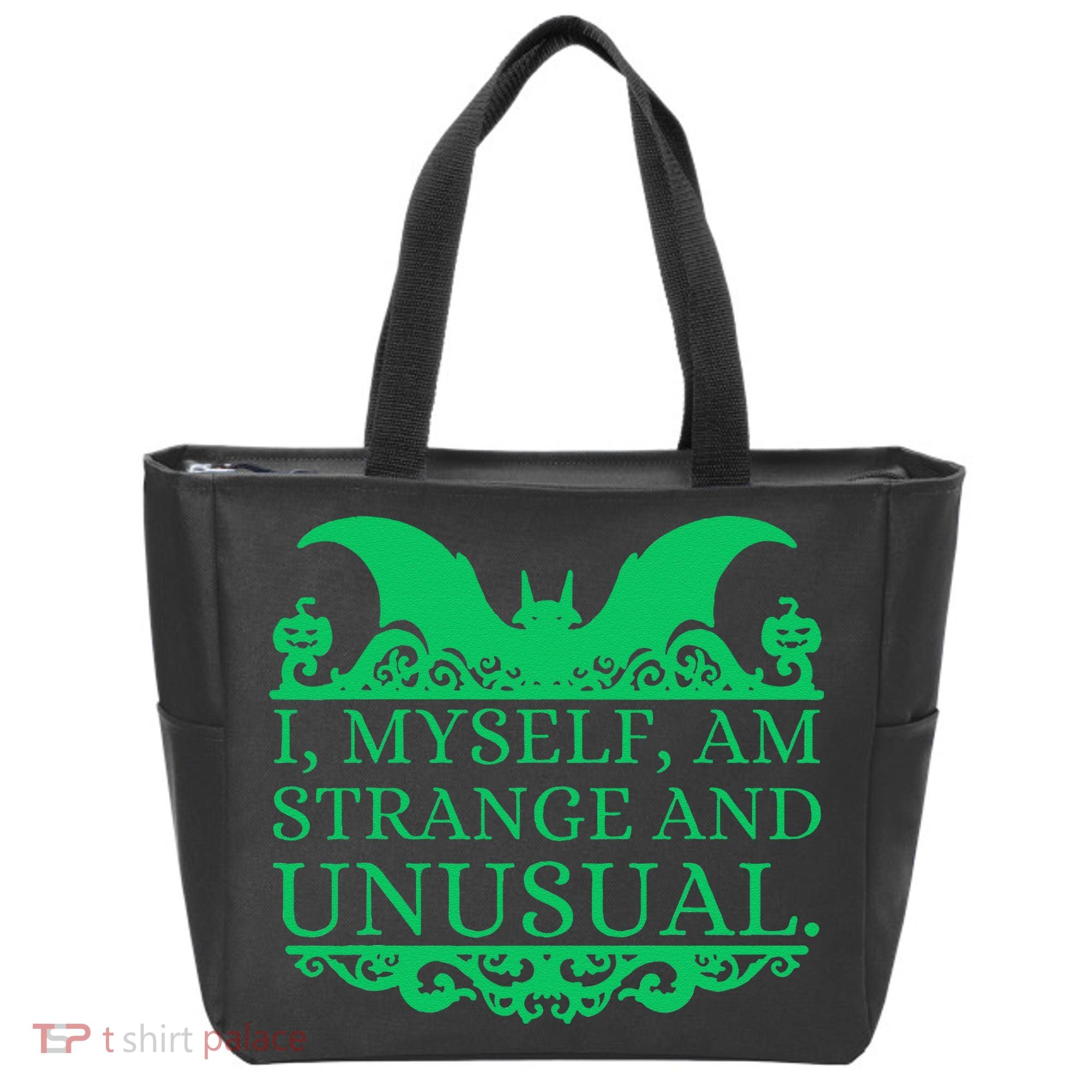 Halloween I Myself Am Strange And Unusual Bat Pumpkins Tote Bag