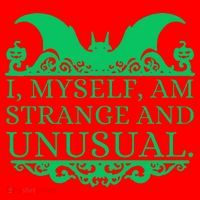 Halloween I Myself Am Strange And Unusual Bat Pumpkins Santa Hat thumb 1