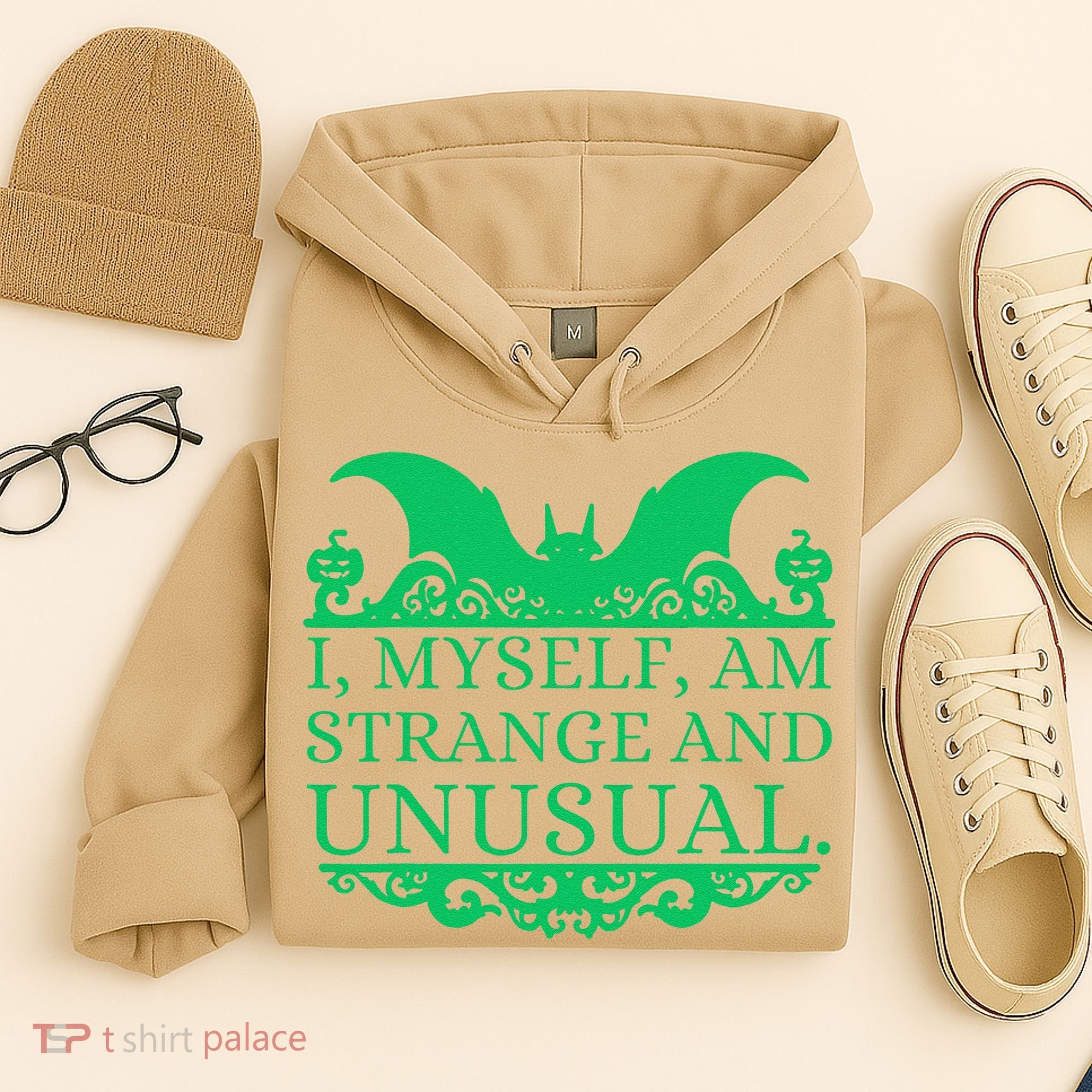 Halloween I Myself Am Strange And Unusual Bat Pumpkins Hoodie