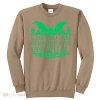 Halloween I Myself Am Strange And Unusual Bat Pumpkins Sweatshirt thumb 0
