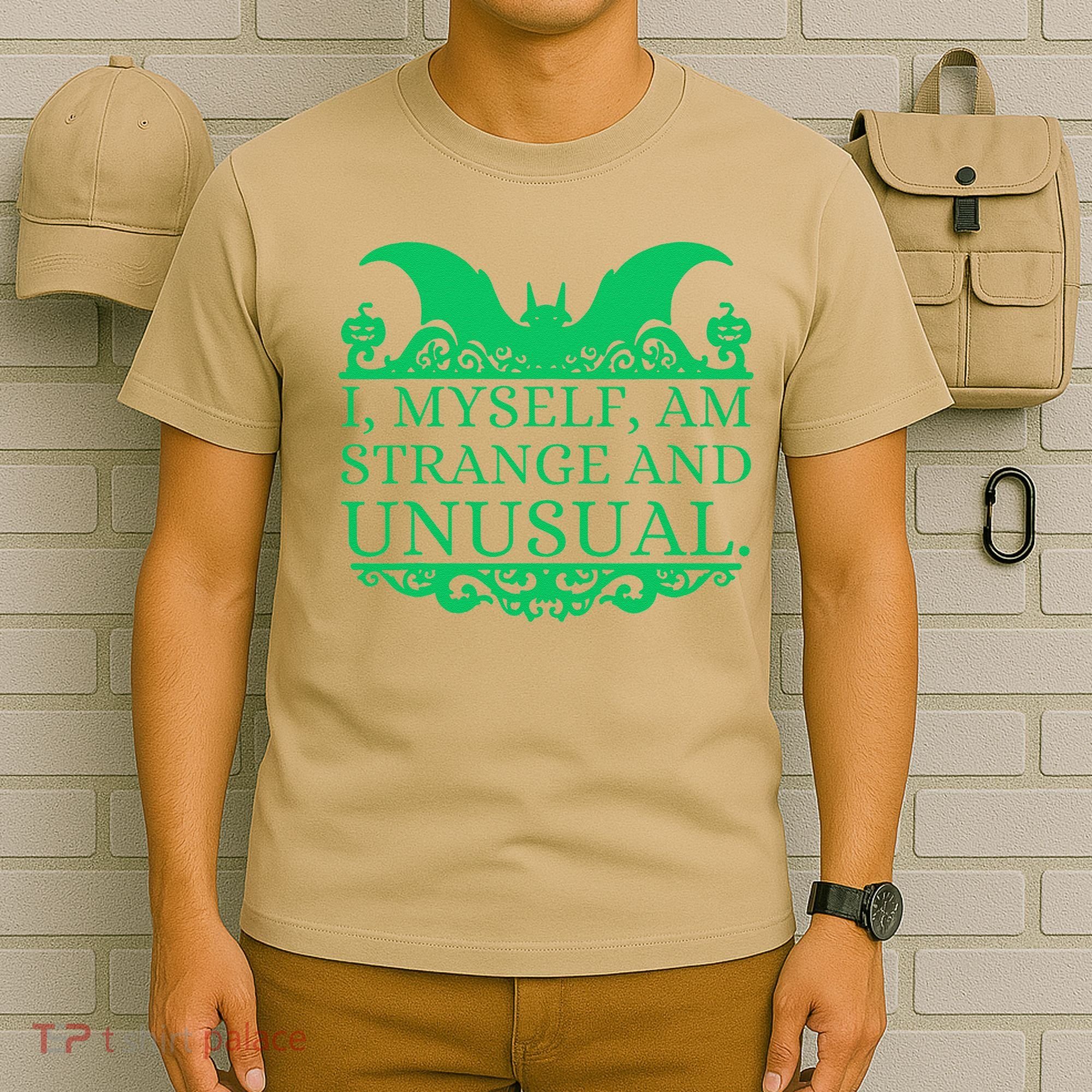 Halloween I Myself Am Strange And Unusual Bat Pumpkins T-Shirt