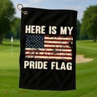 Here is My Pride Flag Golf Towel thumb 1