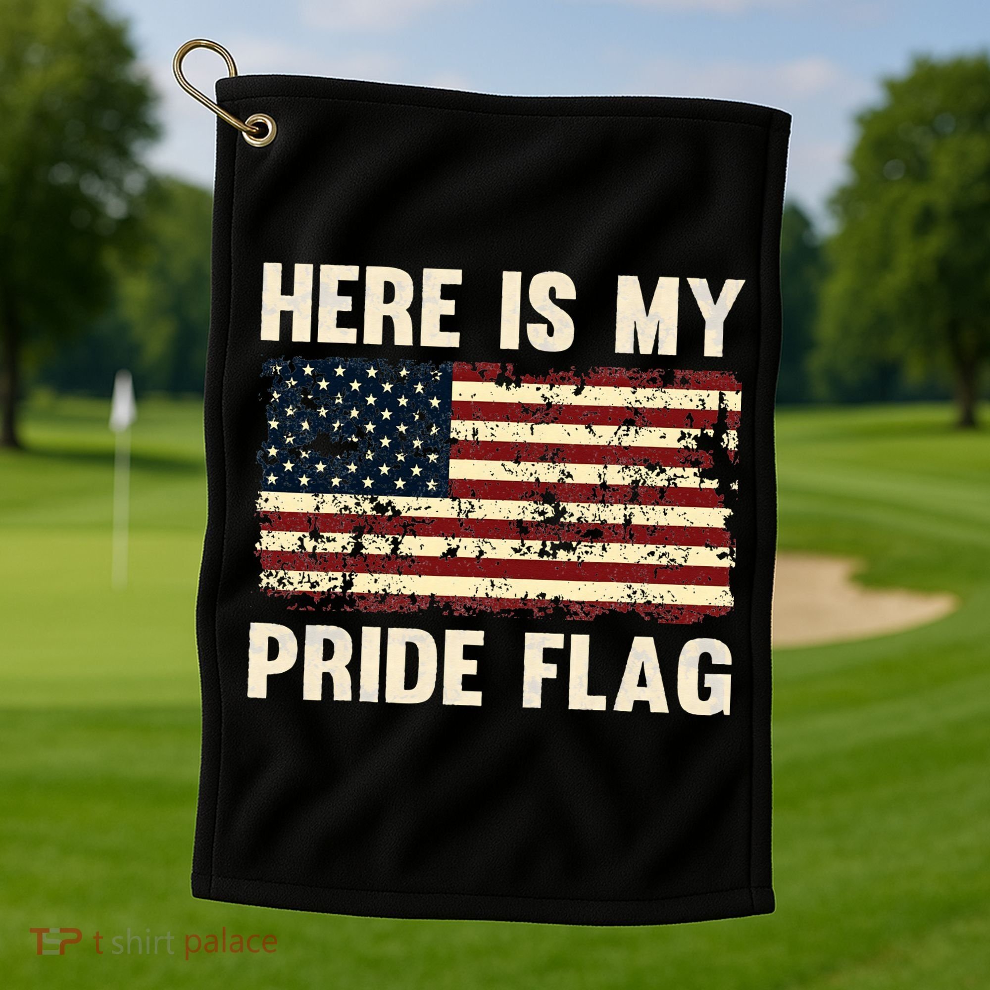 Here is My Pride Flag Golf Towel