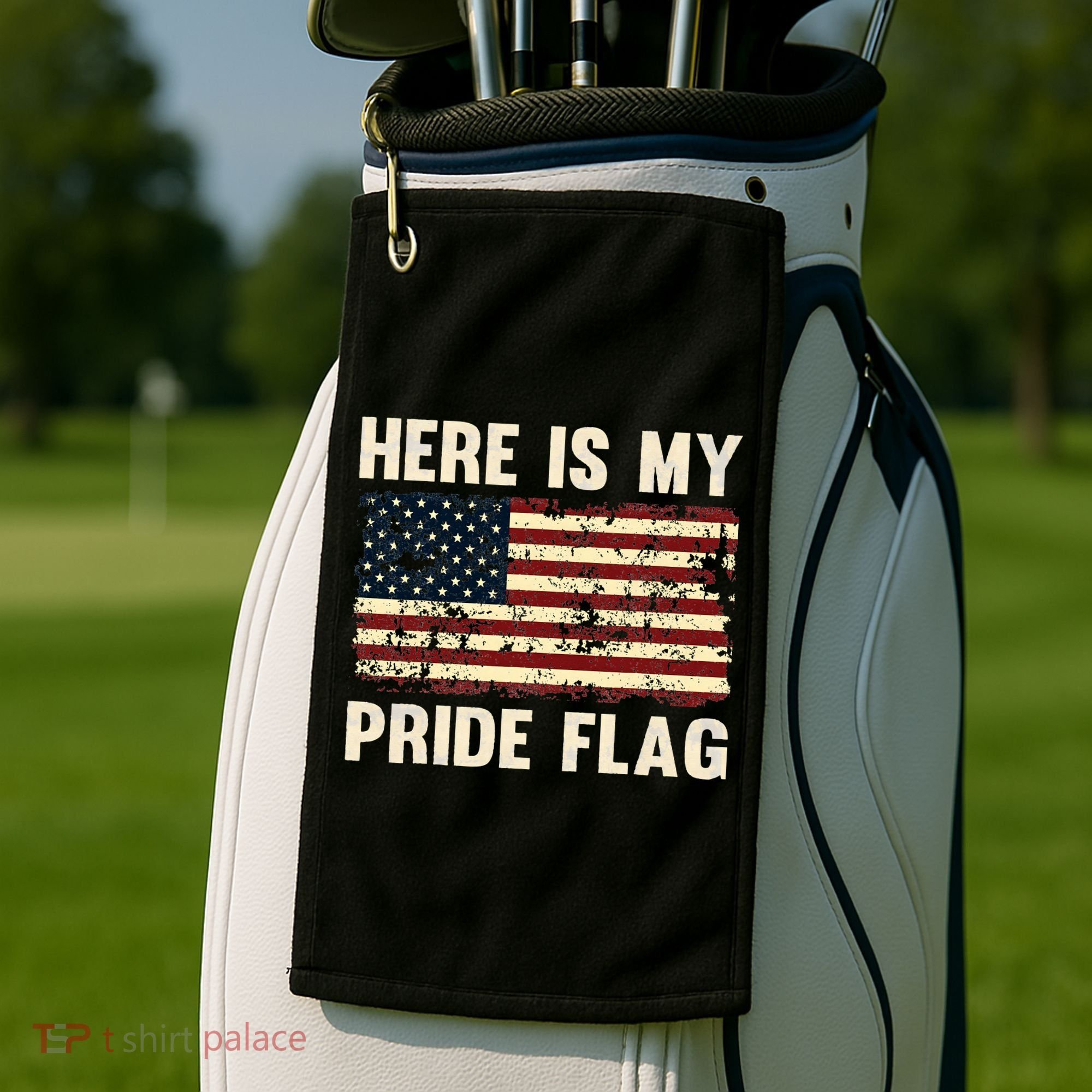 Here is My Pride Flag Golf Towel