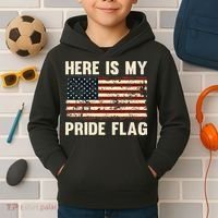 Here is My Pride Flag Kids Hoodie thumb 2