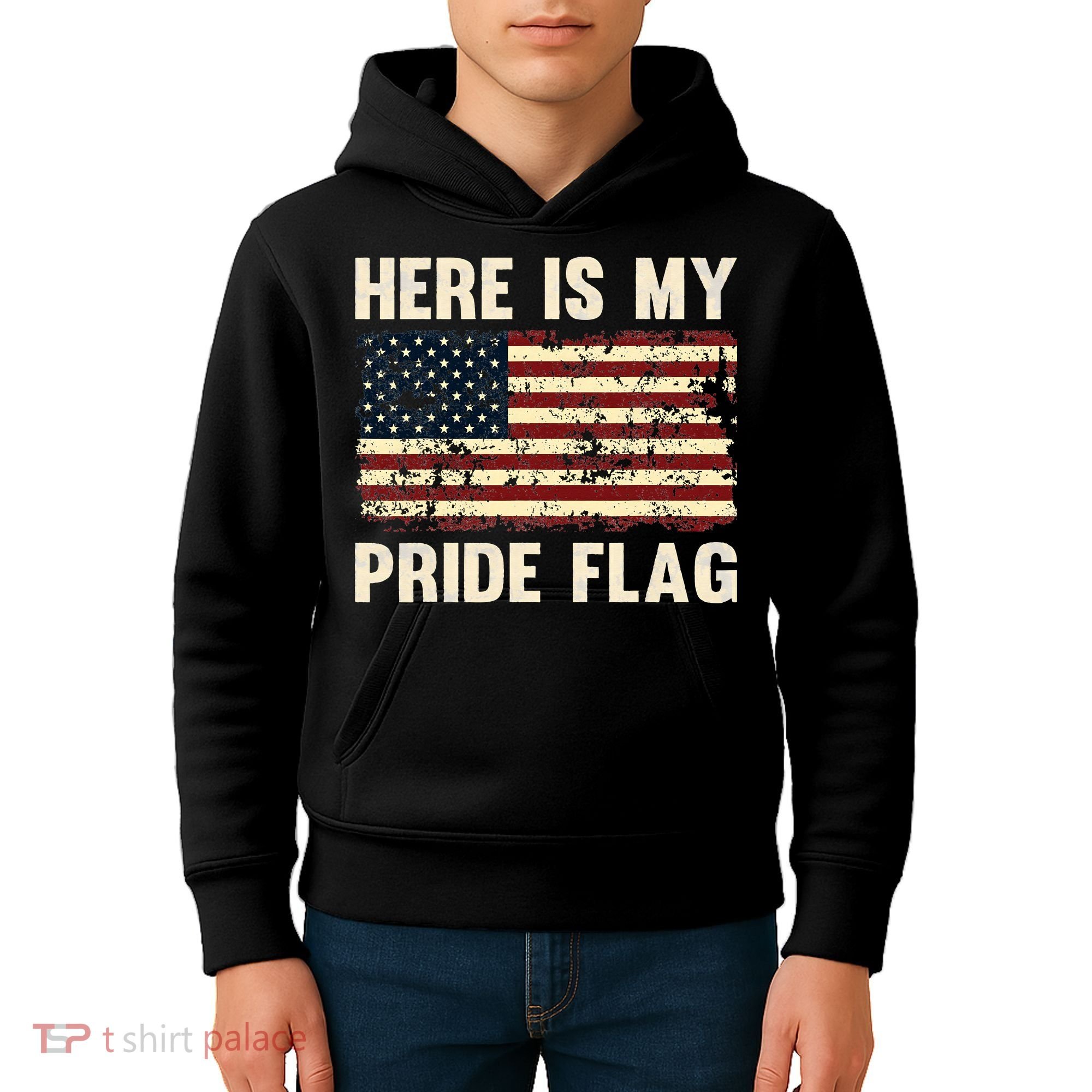 Here is My Pride Flag Kids Hoodie