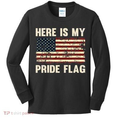 Here is My Pride Flag Kids Long Sleeve Shirt