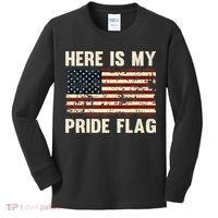 Here is My Pride Flag Kids Long Sleeve Shirt thumb 0