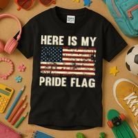 Here is My Pride Flag Kids T-Shirt thumb 3