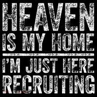 Heaven Is My Home IM Just Here Recruiting Christian Stripe Pom Pom Beanie thumb 2