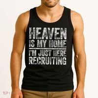 Heaven Is My Home IM Just Here Recruiting Christian Tank Top thumb 3