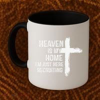 Heaven Is My Home Im Just Here Recruiting Cross Jesus Coffee Mug thumb 2