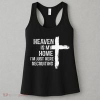 Heaven Is My Home Im Just Here Recruiting Cross Jesus Women's Tank Top thumb 3