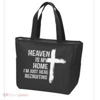 Heaven Is My Home Im Just Here Recruiting Cross Jesus Tote Bag thumb 3