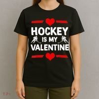 Hockey Is My Valentine Ice Hockey Team Hockey Supporter Gift T-Shirt thumb 4