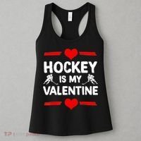 Hockey Is My Valentine Ice Hockey Team Hockey Supporter Gift Women's Tank Top thumb 3