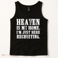 Heaven Is My Home Im Just Here Recruiting Christian Tank Top thumb 2