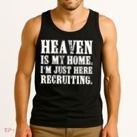 Heaven Is My Home Im Just Here Recruiting Christian Tank Top thumb 3