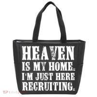 Heaven Is My Home Im Just Here Recruiting Christian Tote Bag thumb 0