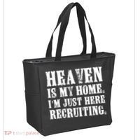 Heaven Is My Home Im Just Here Recruiting Christian Tote Bag thumb 2