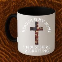 Heaven Is My Home Im Just Here Recruiting Funny Christian Coffee Mug thumb 2