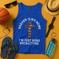Heaven Is My Home Im Just Here Recruiting Funny Christian Tank Top thumb 4