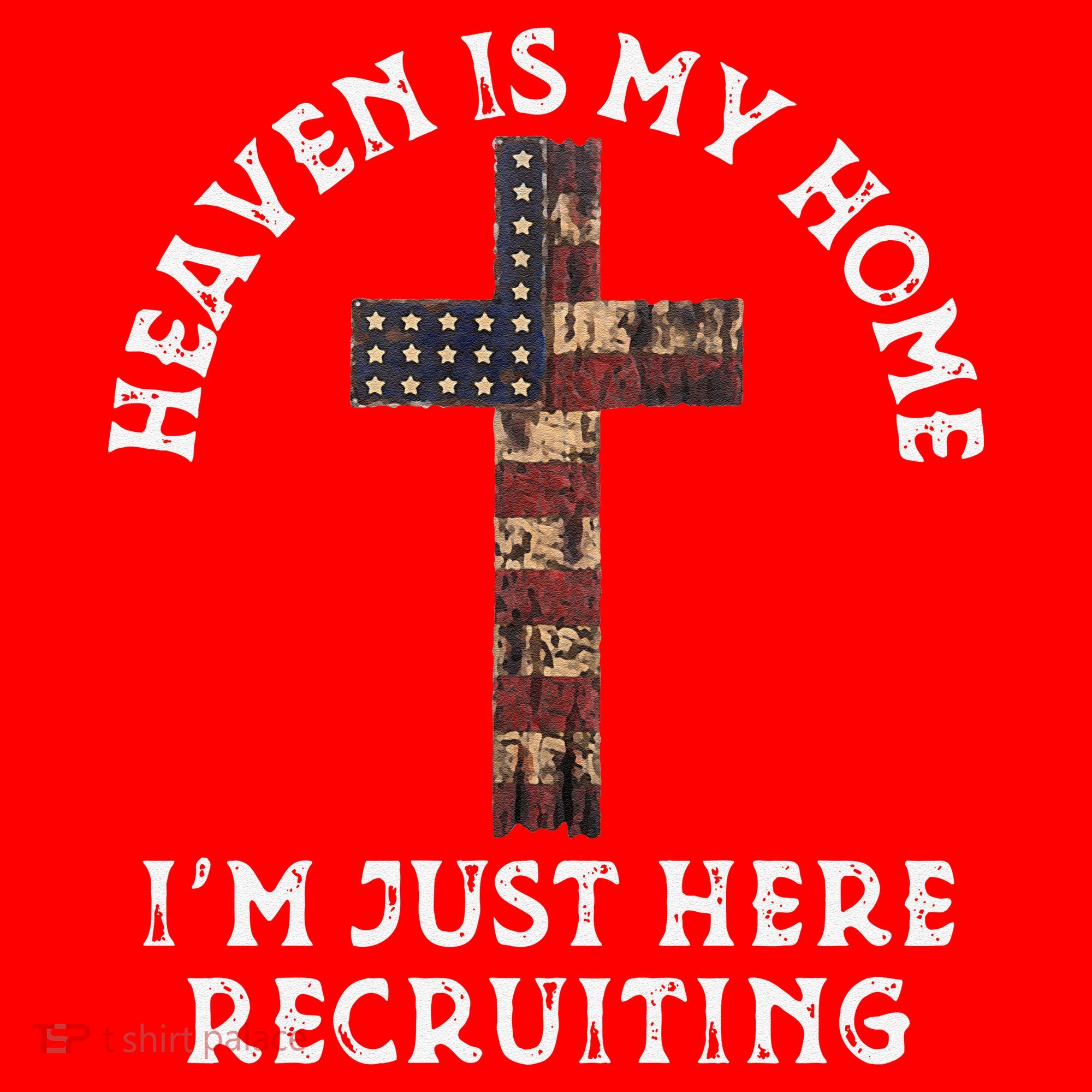 Heaven Is My Home Im Just Here Recruiting Funny Christian Santa Hat