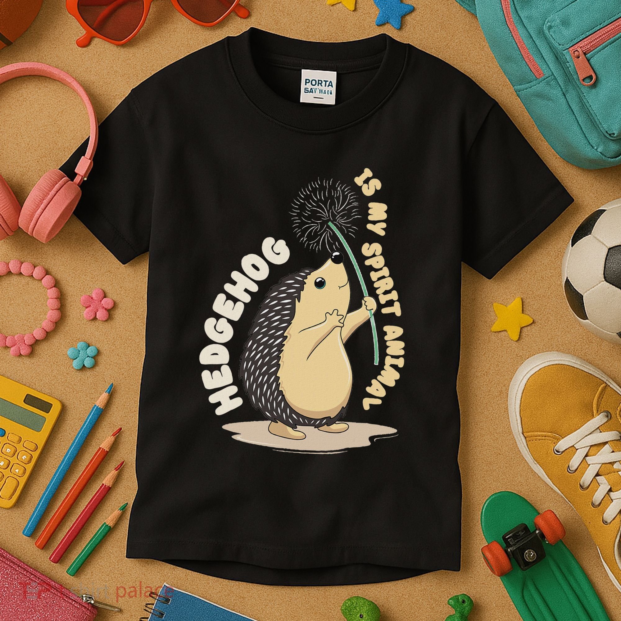 Hedgehog Is My Spirit Animal Forest Nature Hedgehog Kids T-Shirt