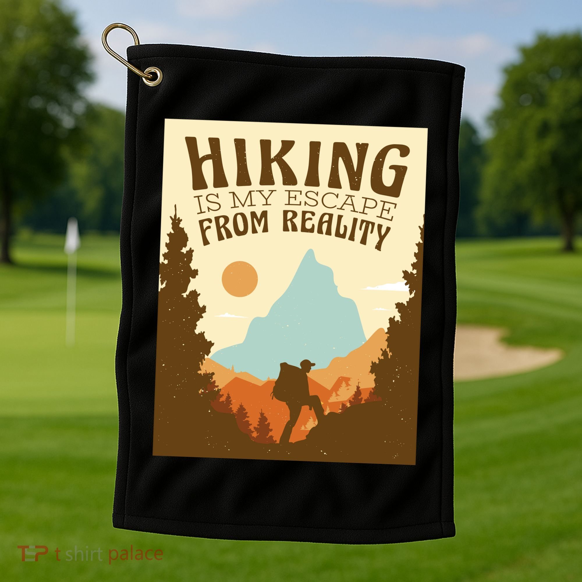 Hiking Is My Escape From Reality Golf Towel
