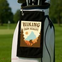 Hiking Is My Escape From Reality Golf Towel thumb 2