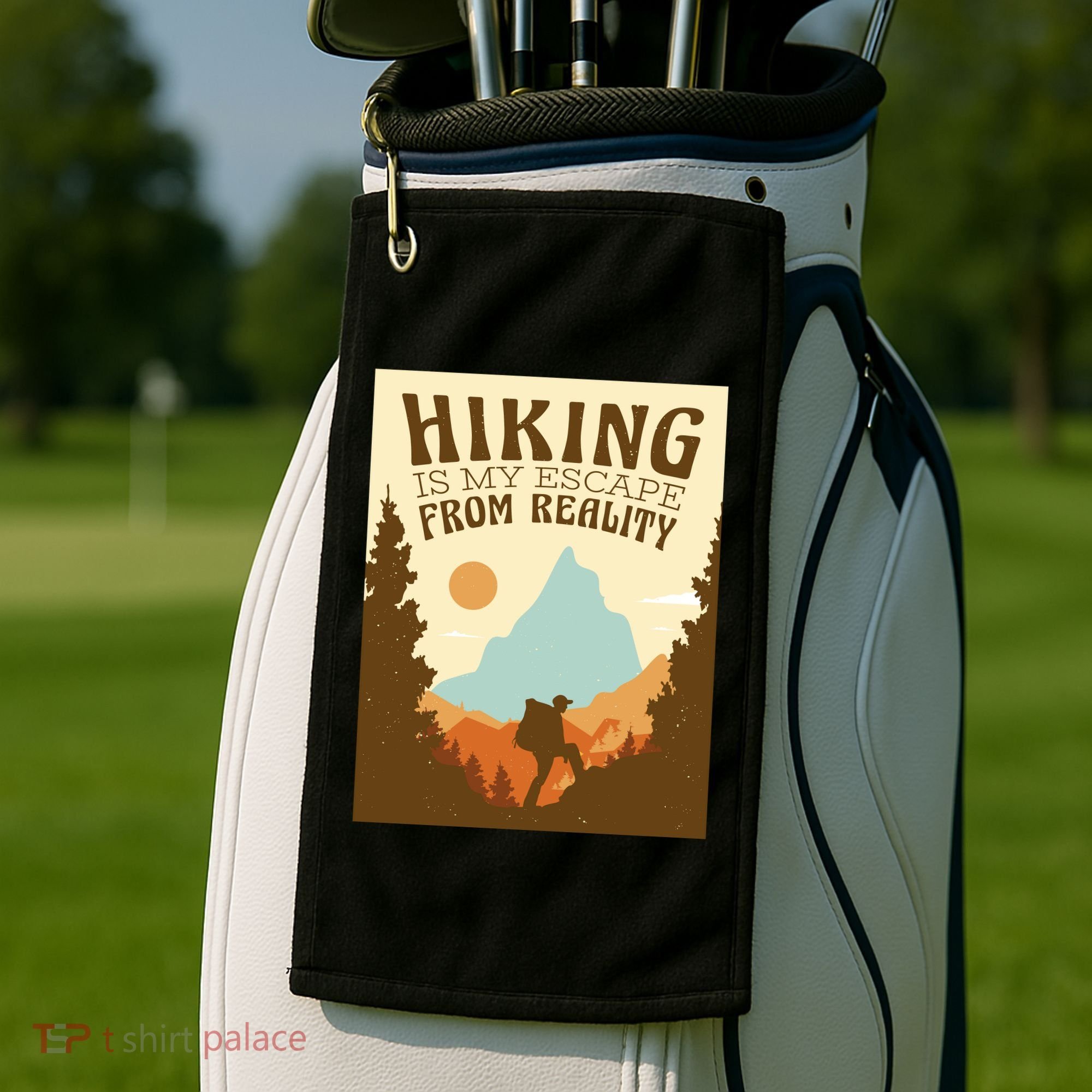 Hiking Is My Escape From Reality Golf Towel