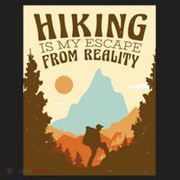 Hiking Is My Escape From Reality Golf Towel thumb 3