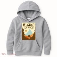 Hiking Is My Escape From Reality Kids Hoodie thumb 0
