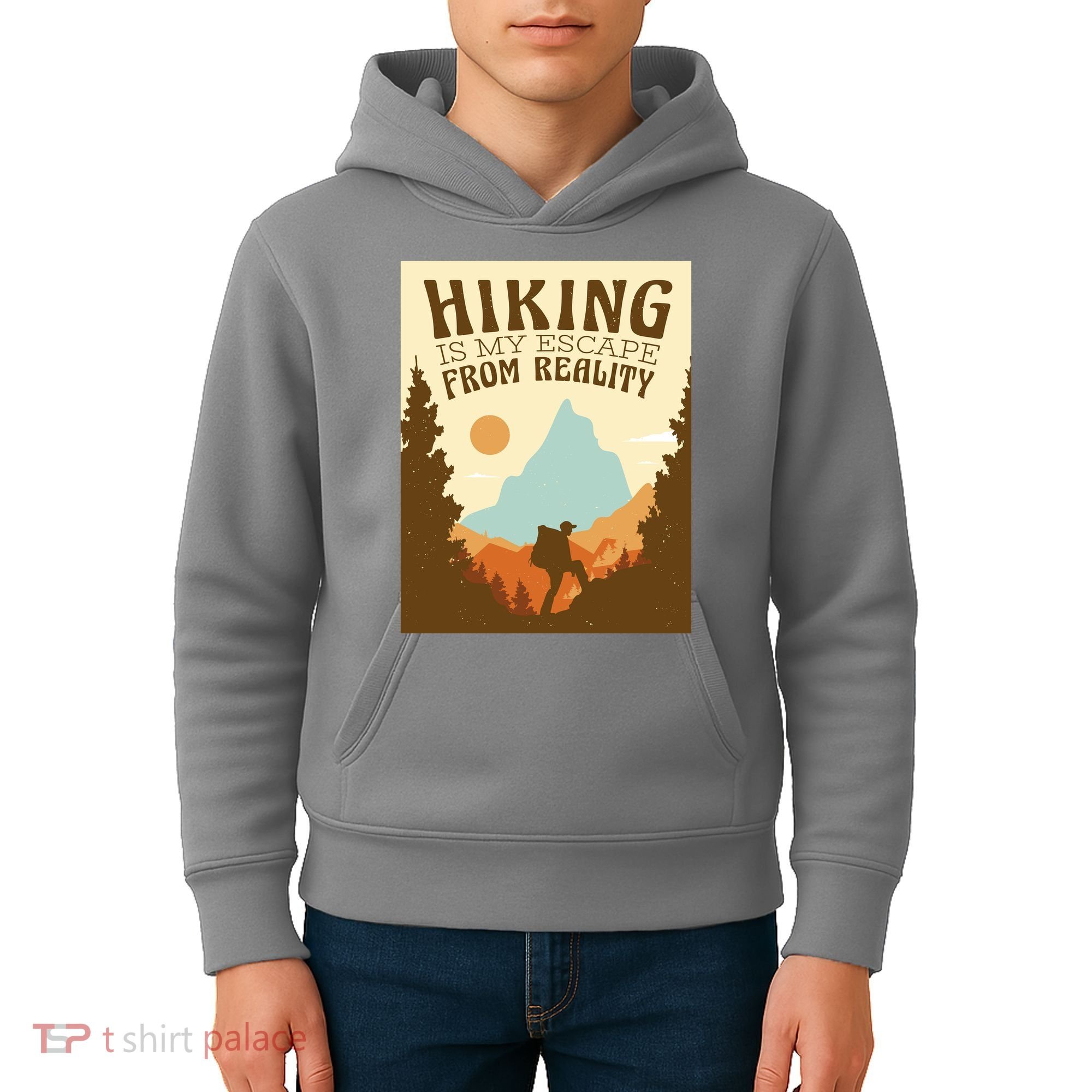 Hiking Is My Escape From Reality Kids Hoodie