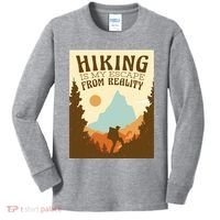 Hiking Is My Escape From Reality Kids Long Sleeve Shirt thumb 0