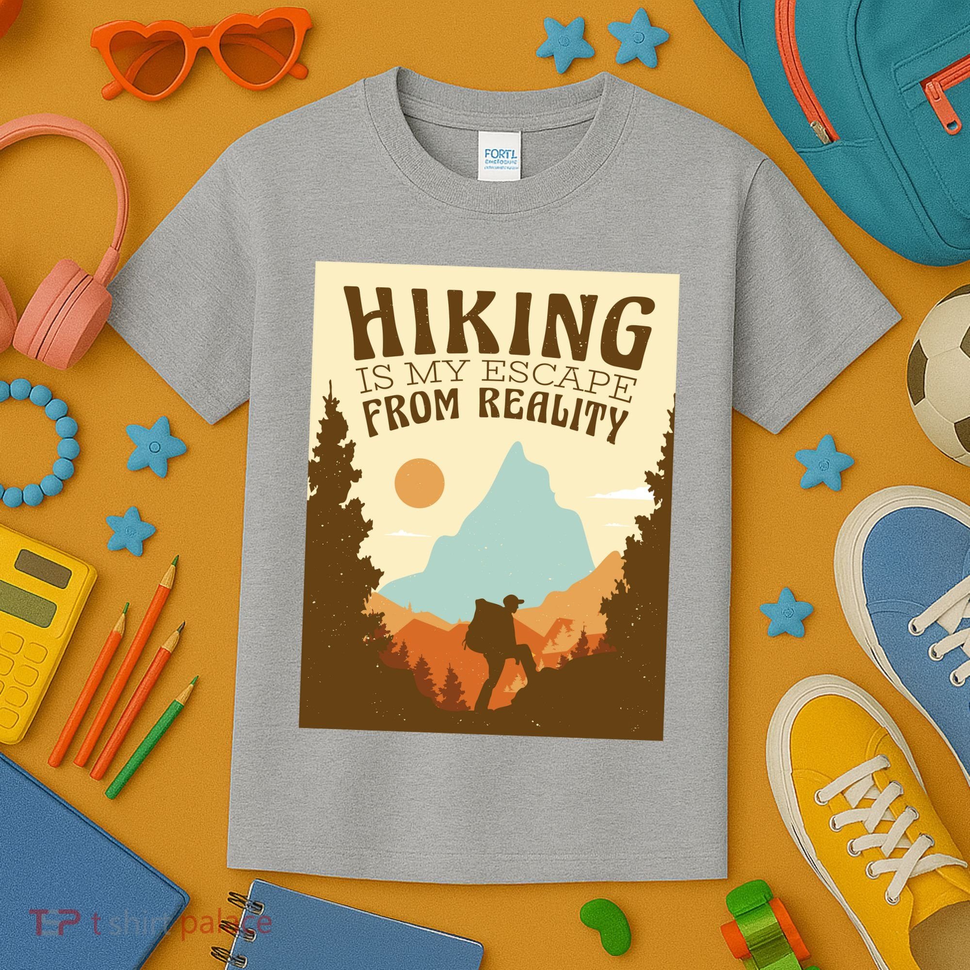 Hiking Is My Escape From Reality Kids T-Shirt