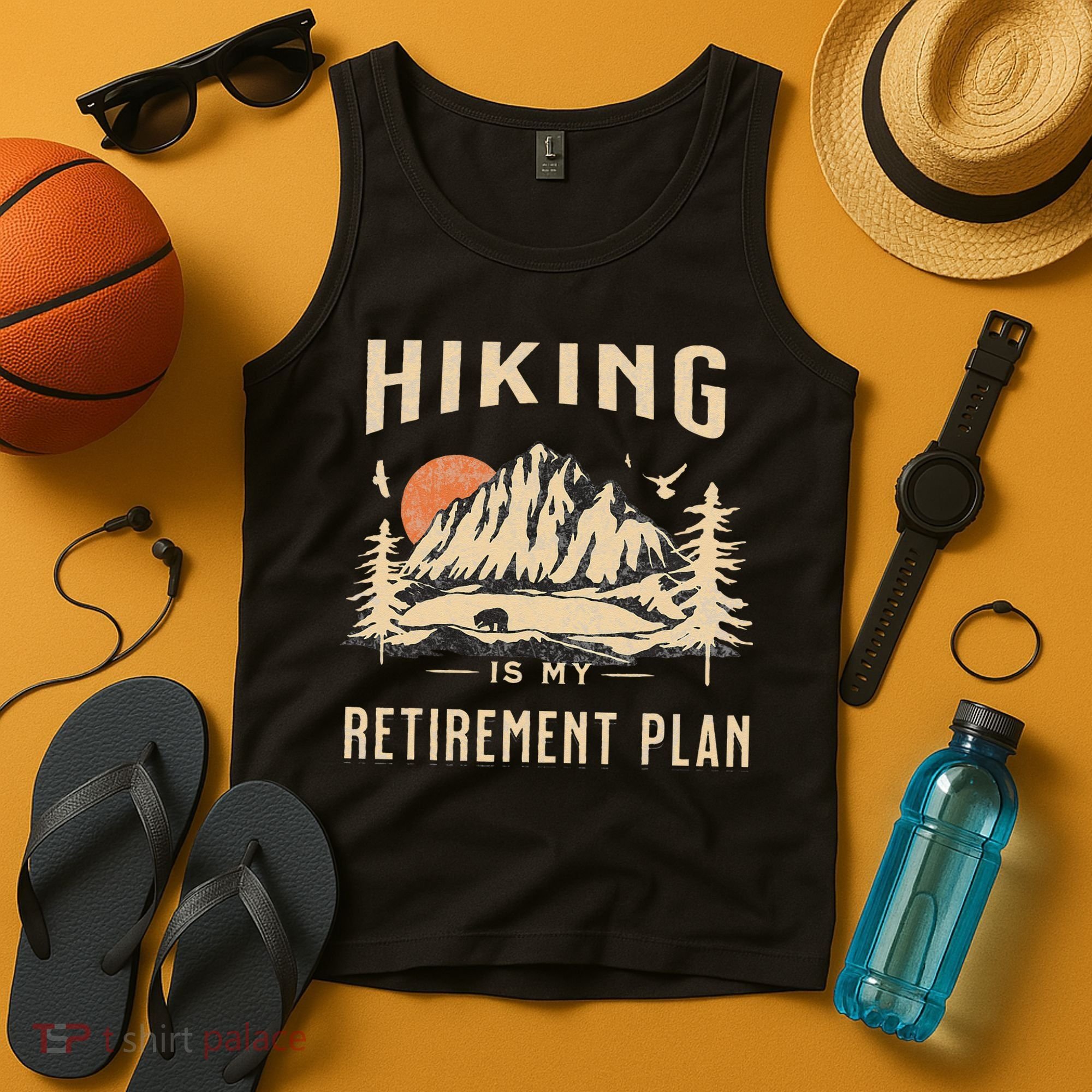 Hiking Is My Retirement Plan Funny Hiking Tank Top