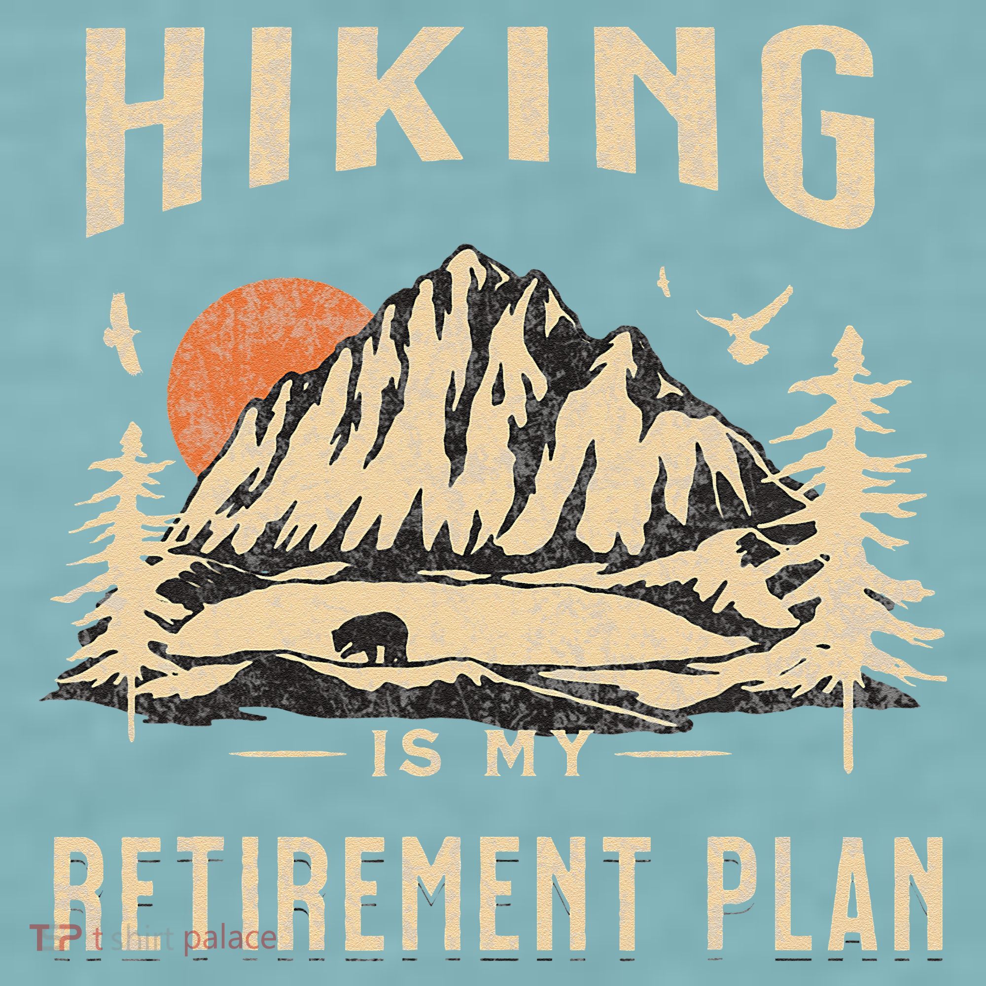 Hiking Is My Retirement Plan Funny Hiking Sueded Cloud Jersey T-Shirt