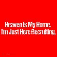 Heaven Is My Home Im Just Here Recruiting Jesus Christian Santa Hat thumb 1