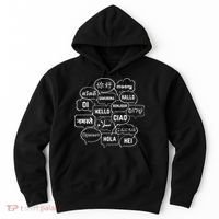 Hello In Many Languages Translator Globetrotter Polyglot Hoodie thumb 0